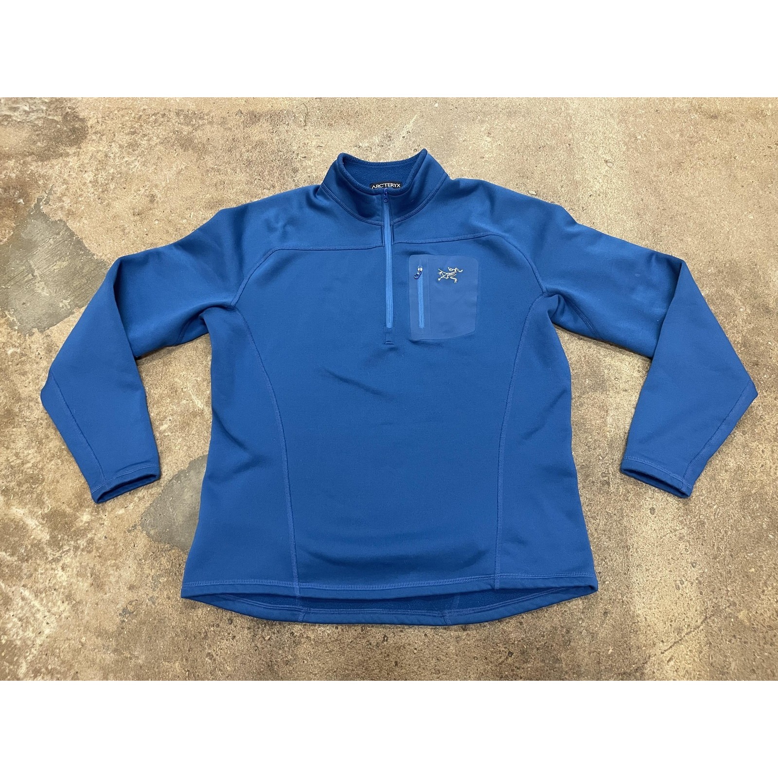 Vtg Arc'teryx Sweatshirt Mens Large Blue 1/4 Zip Polartec Fleece Pullover Hiking